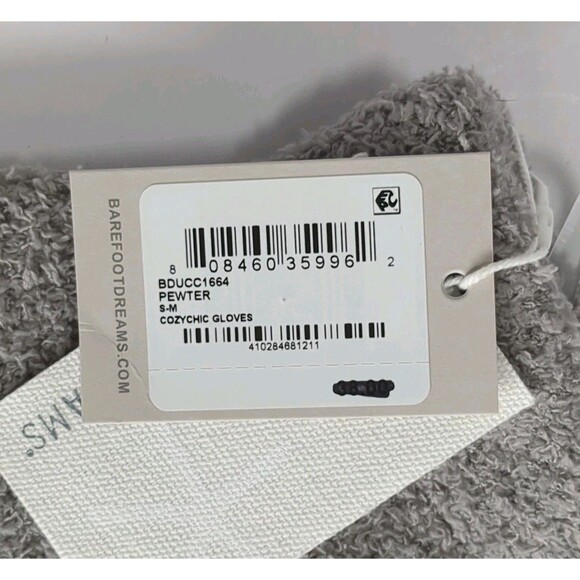 NEW Barefoot Dreams CozyChic Gloves Pewter Gray Small-Medium BDUCC1664 NWT - Picture 5 of 8